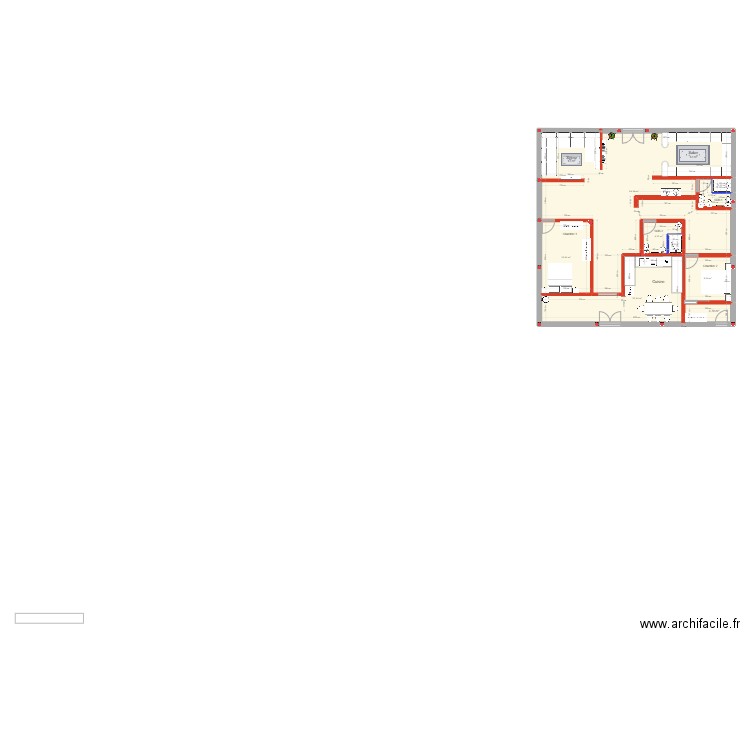 maison oussama. Plan de 8 pièces et 148 m2