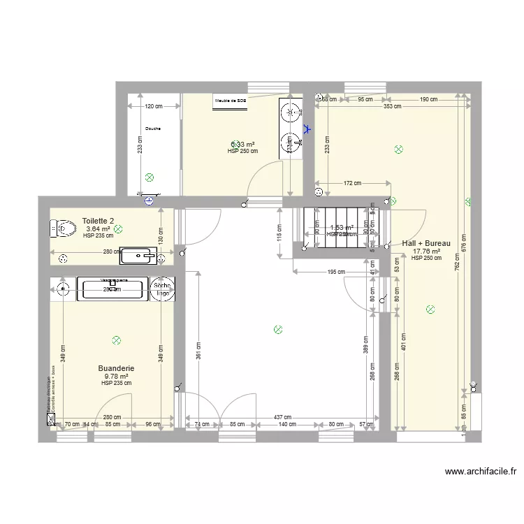 Rez annexe avec sanitaire. Plan de Rez annexe avec sanitaire. Plan de