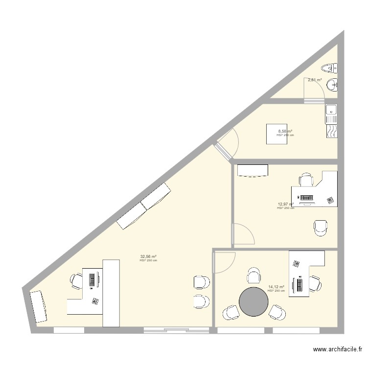 adequat 2. Plan de 5 pièces et 71 m2