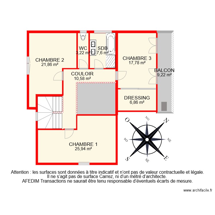 BI 7640 ETAGE PASCAL. Plan de 10 pièces et 119 m2