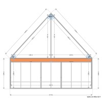 Facade SUD  état projeté projet 3 avec appentis vitré