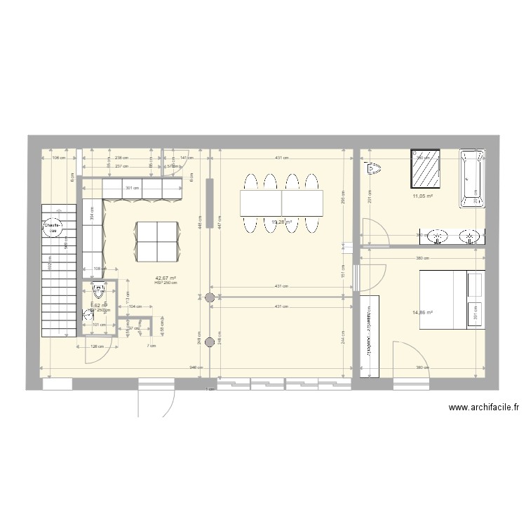 belgodere 2023.x12. Plan de 5 pièces et 89 m2