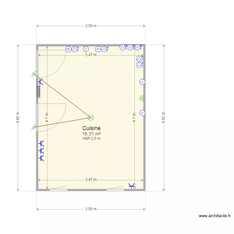 cuisine claudine. Plan de 