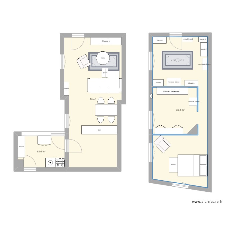 maison RDC . Plan de 0 pièce et 0 m2