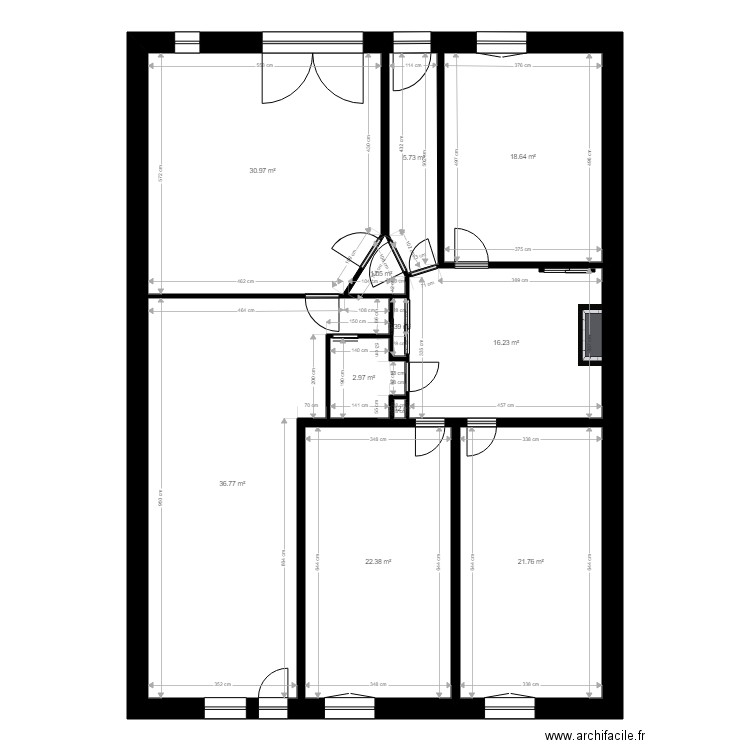 MUNIER. Plan de 14 pièces et 366 m2