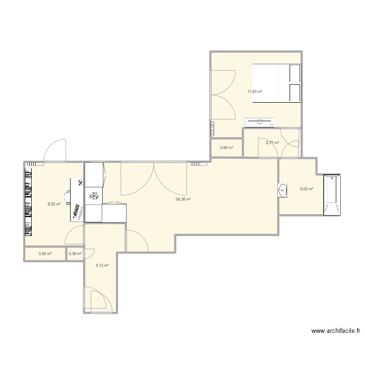 NEW HOME. Plan de 9 pièces et 60 m2