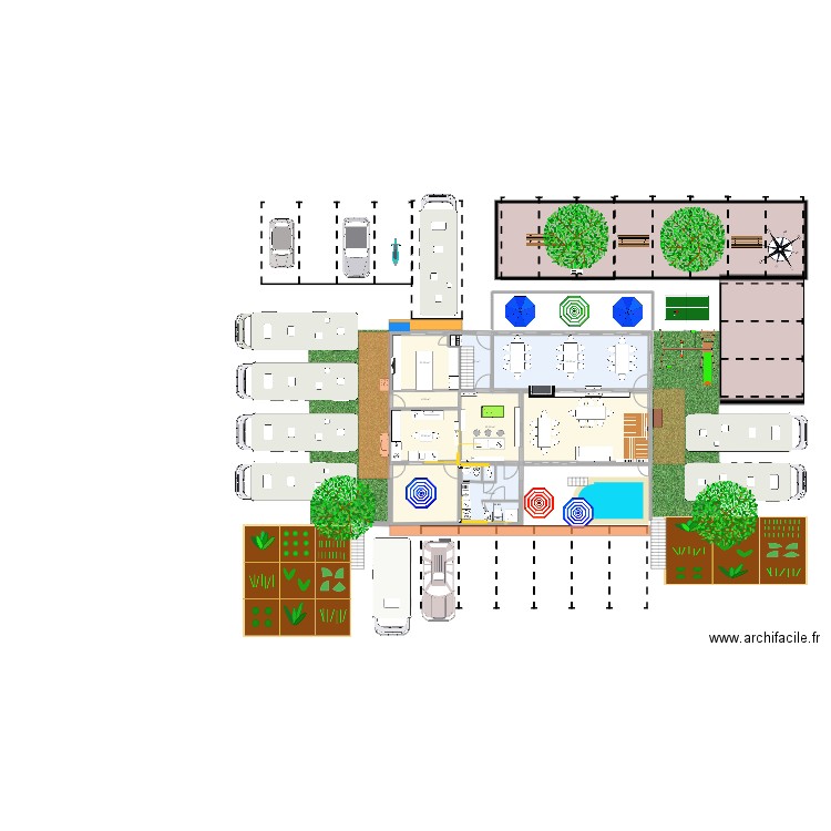 construction Bréziers. Plan de 10 pièces et 143 m2