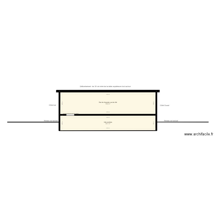 Vue de côté 08 juillet 2023. Plan de 0 pièce et 0 m2