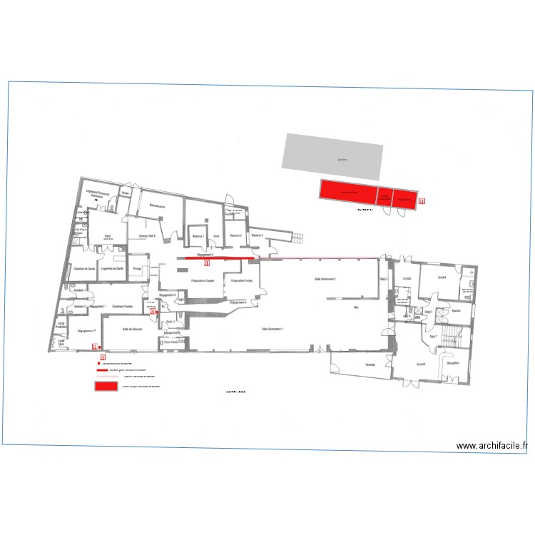 toraja hotel rdc 02. Plan de 0 pièce et 0 m2