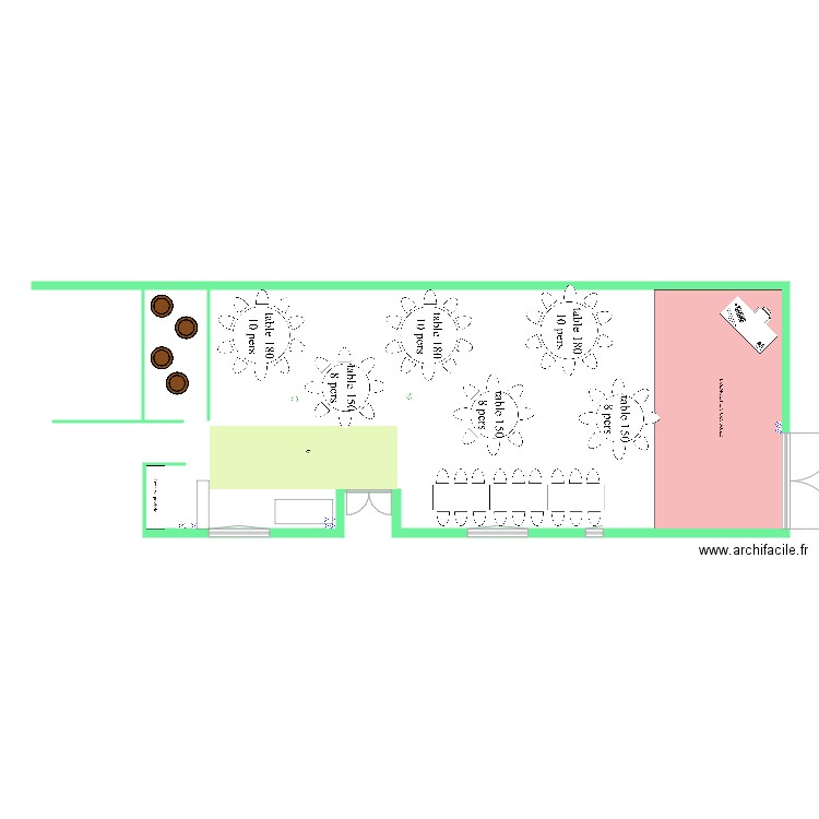 salle de mariage. Plan de 0 pièce et 0 m2