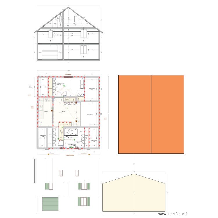 maison 3 mares 2025 plus petite version 2. Plan de 24 pièces et 179 m2