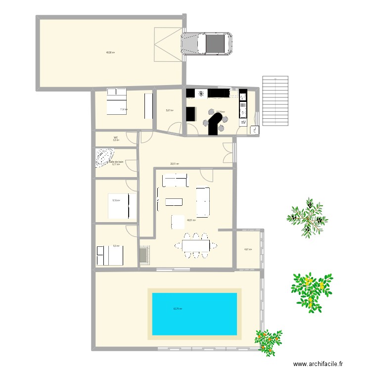 Maison aimargues. Plan de 12 pièces et 238 m2