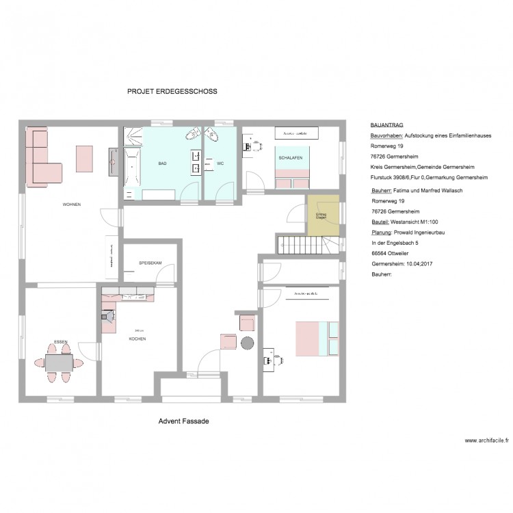 Wallasch rez de chaussée existant. Plan de 0 pièce et 0 m2