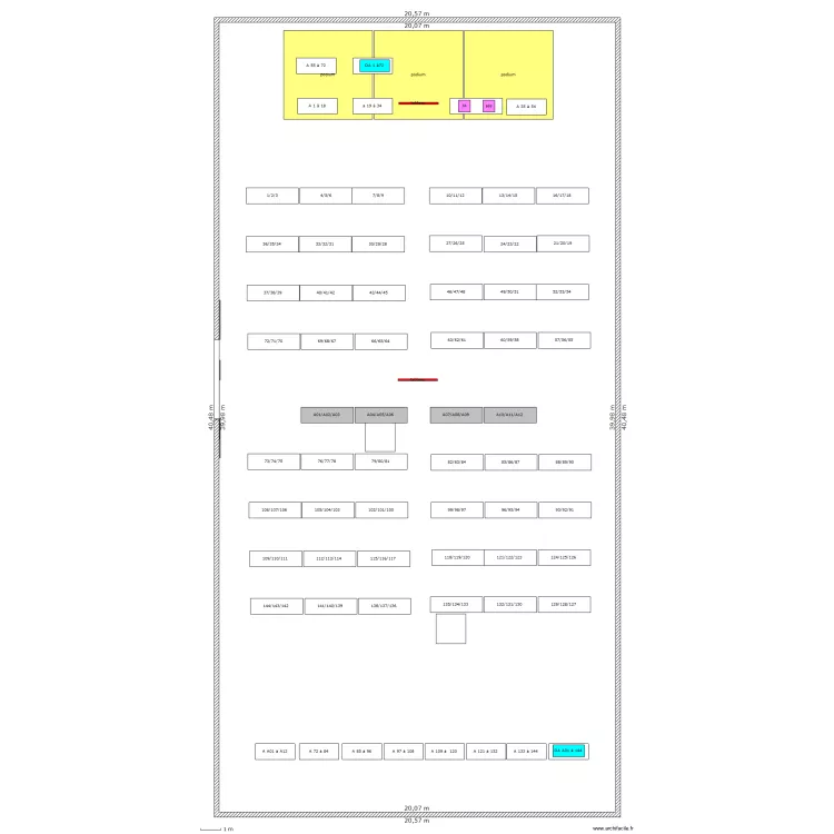 salle pompaire. Plan de 