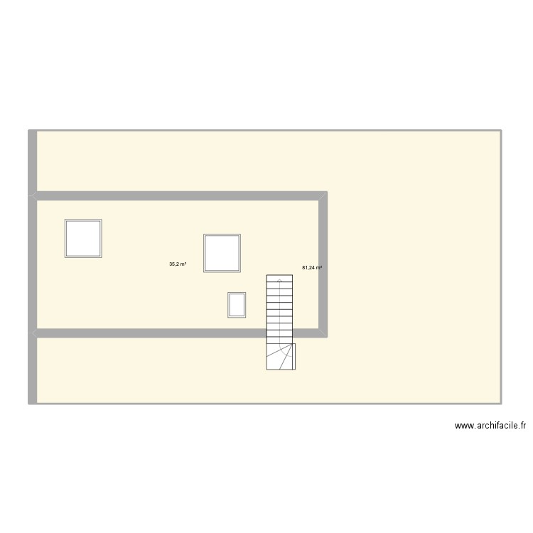 GACHOT. Plan de 2 pièces et 116 m2