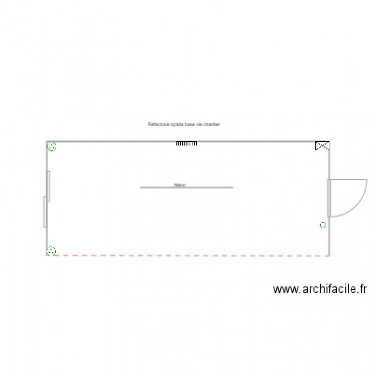 Réfectoire entrée spada base vie chantier. Plan de 0 pièce et 0 m2