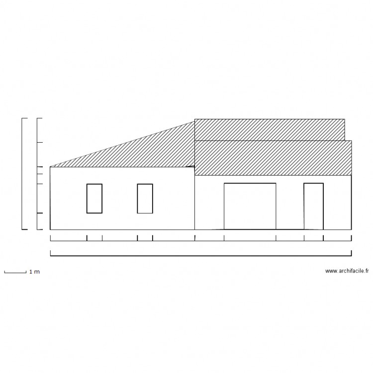 Façade Sud-ouest réalisé. Plan de 0 pièce et 0 m2