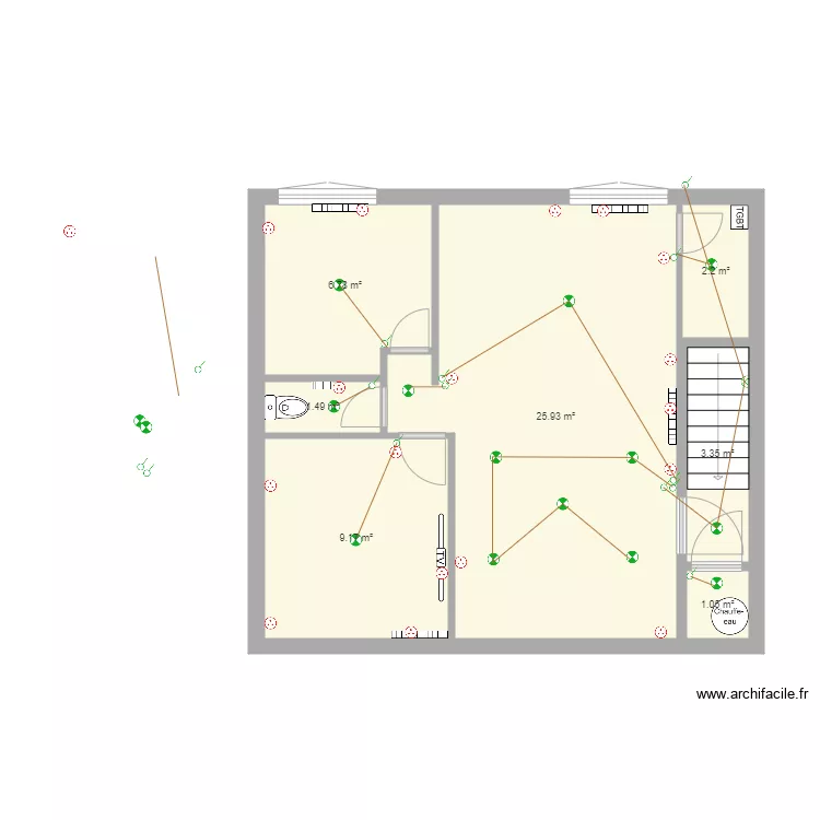  SCI des Amours1 Electricit&eacute;. Plan de 