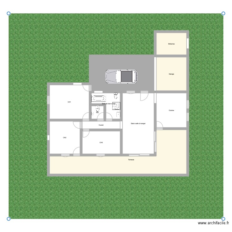 Villa 1. Plan de 12 pièces et 192 m2