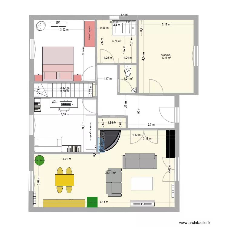 Brienne. Plan de 6  et 56 m²
