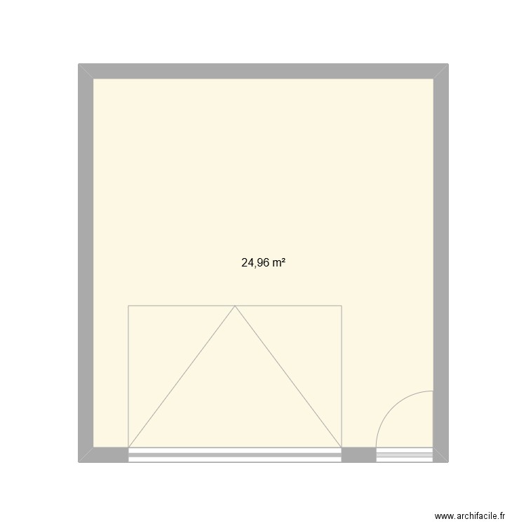 garage. Plan de 1 pièce et 25 m2