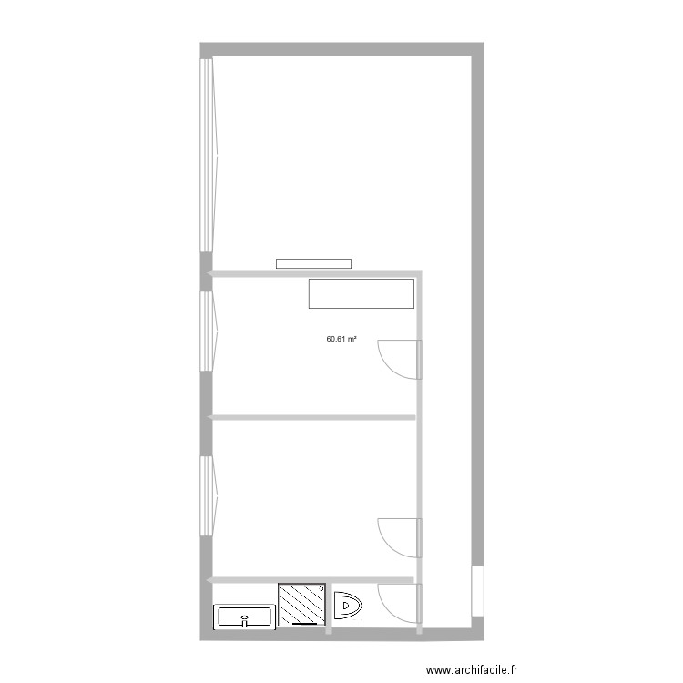 Pourville chambre du haut 2. Plan de 0 pièce et 0 m2