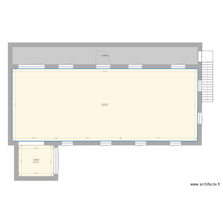 appart etage nu. Plan de 3 pièces et 172 m2