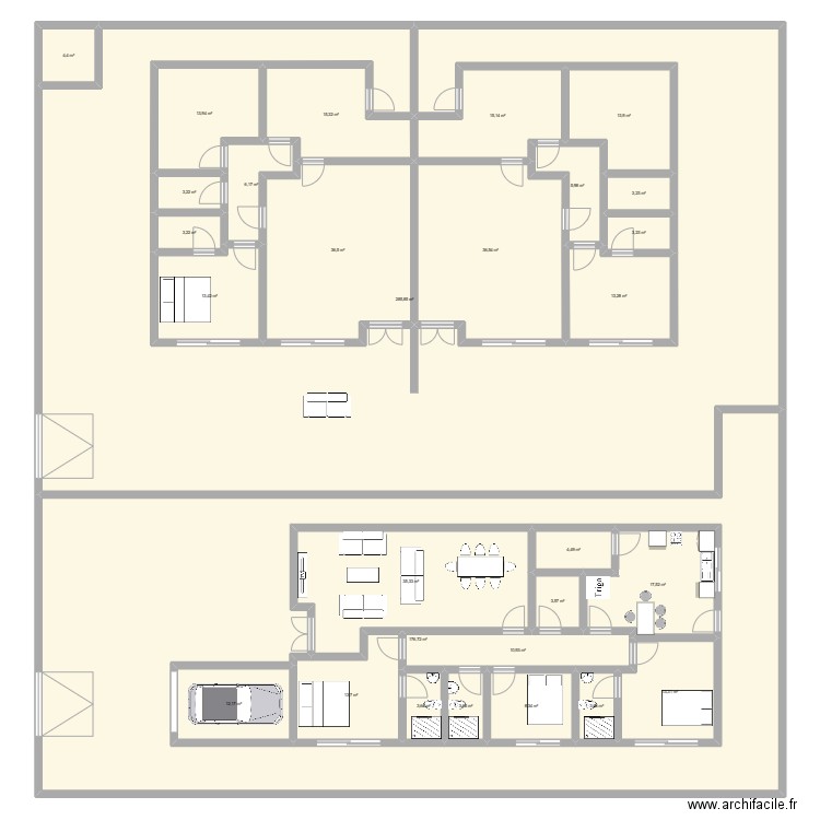 Tendresse . Plan de 29 pièces et 939 m2