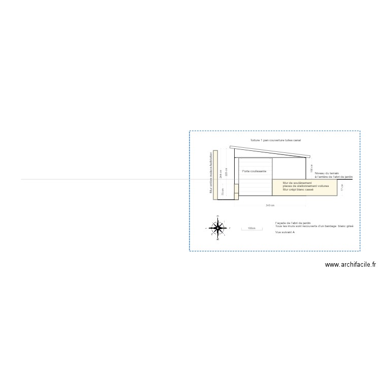 plan orangeraie facade. Plan de 0 pièce et 0 m2