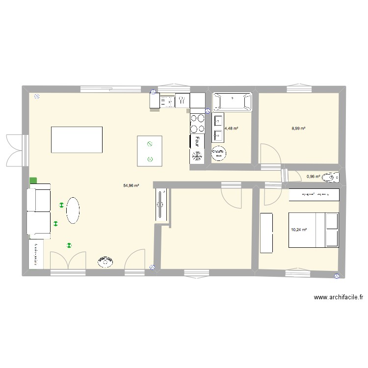 Notre maison d'amour. Plan de 5 pièces et 80 m2