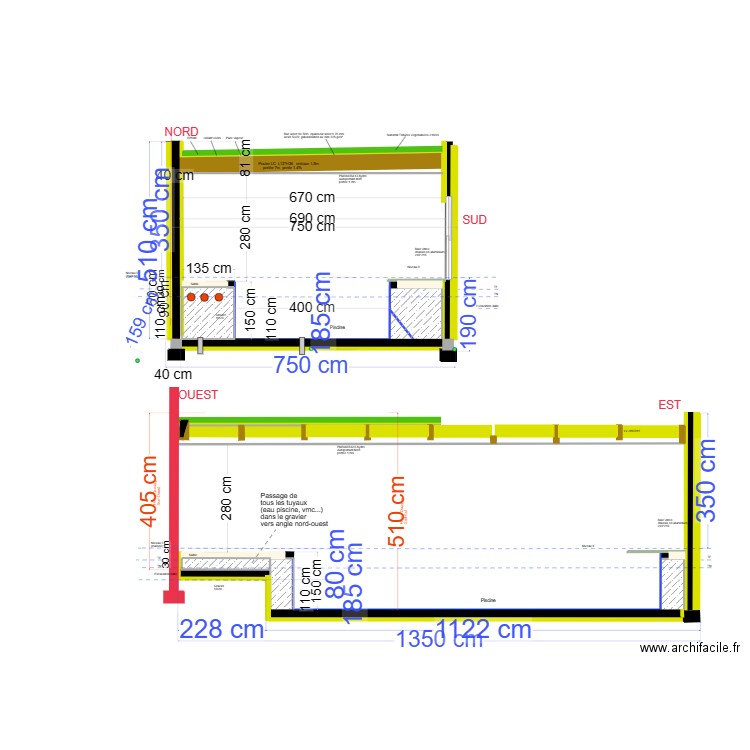piscine coupe nord-sud béton acier v2. Plan de 0 pièce et 0 m2