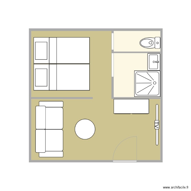 chalet 2 pers chambre. Plan de 0 pièce et 0 m2