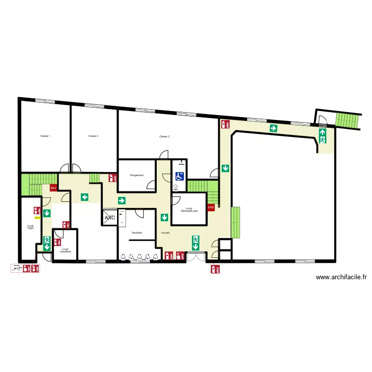 Les graine etage escalier principaux. Plan de 