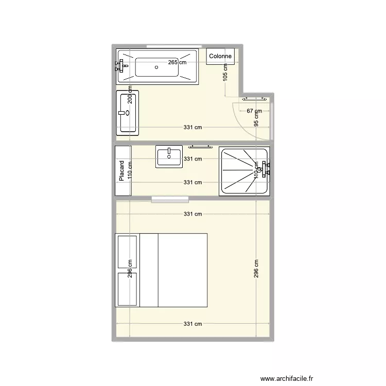 SDB existant - plan A. Plan de 