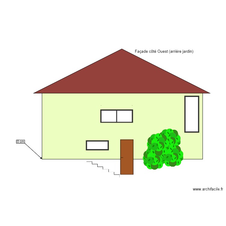 Plans façade Côté Ouest. Plan de 0 pièce et 0 m2