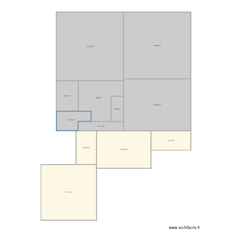 DPE 1165. Plan de 12 pièces et 153 m2