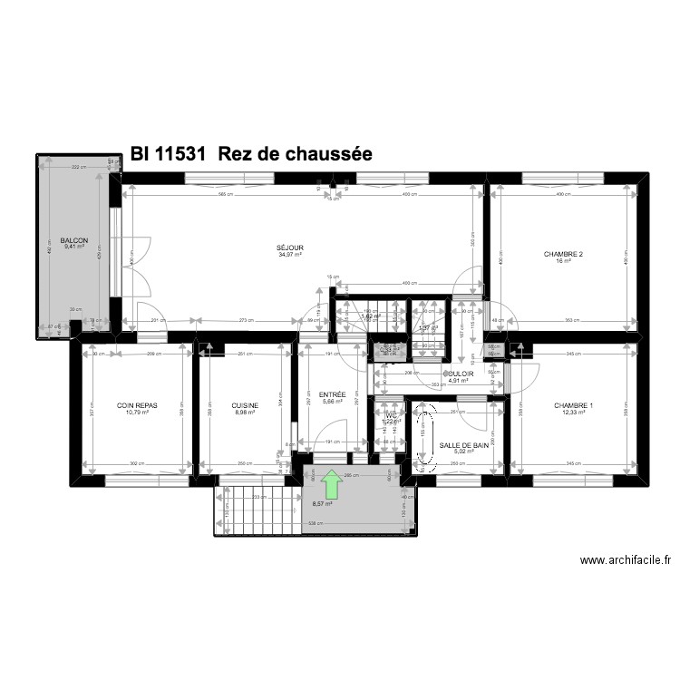 BI 11531. Plan de 22 pièces et 348 m2