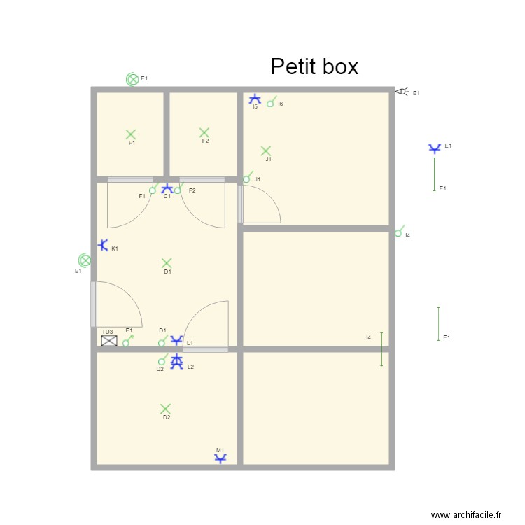Les ecuries de mery petit box. Plan de 7 pièces et 32 m2