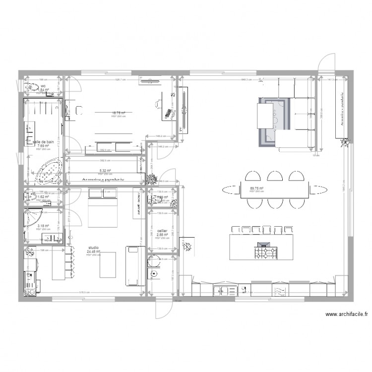 rénovation garage. Plan de 0 pièce et 0 m2