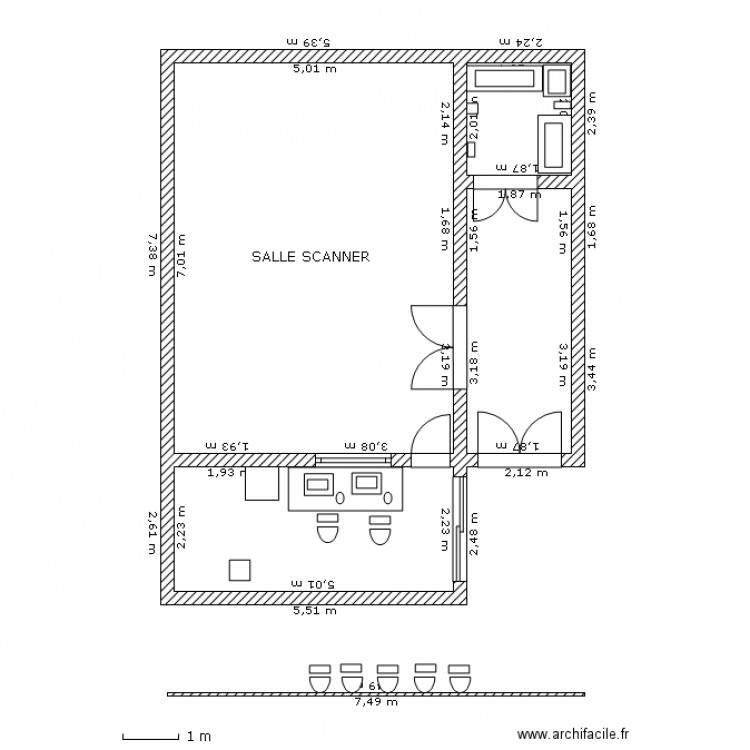 SALLE SCANNER CLINIQUE KISSI NOUACKHOTTE. Plan de 0 pièce et 0 m2