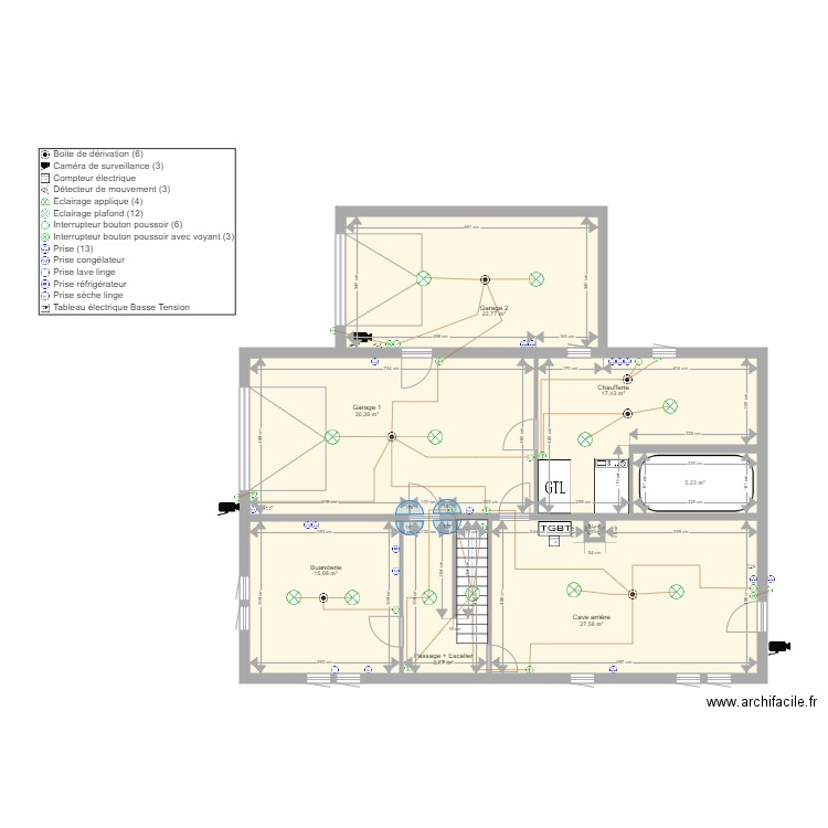 sous sol életricité. Plan de 0 pièce et 0 m2