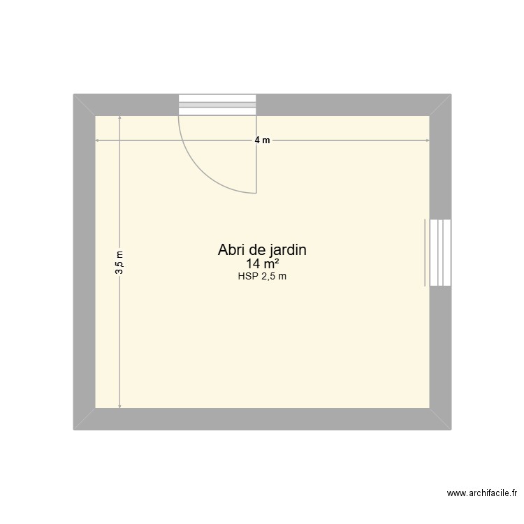 abridejardin. Plan de 1 pièce et 14 m2