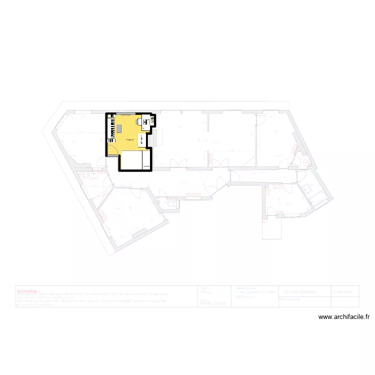 Chambre F&eacute;lix. Plan de 