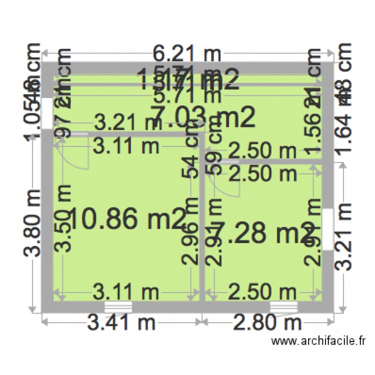 MAS 11 chambre et couloir. Plan de 0 pièce et 0 m2