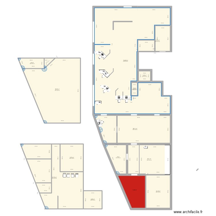 pharma18. Plan de 14 pièces et 378 m2