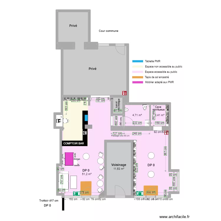 COUP DE FOUDRE plan apr&egrave;s travaux. Plan de 