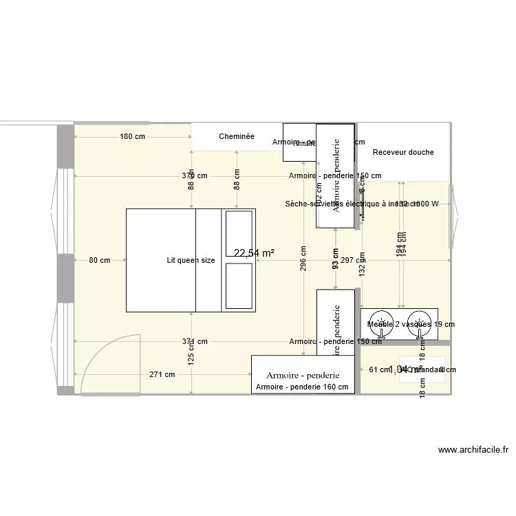 Chambre 2. Plan de 