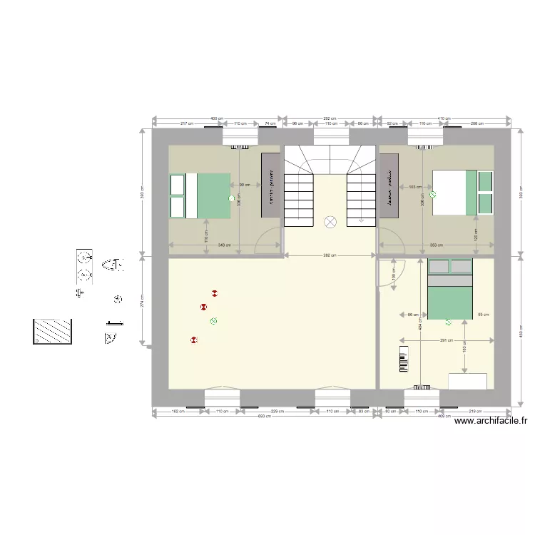 Plan Pham niveau 1 version escalier. Plan de Plan Pham niveau 1 version escalier. Plan de