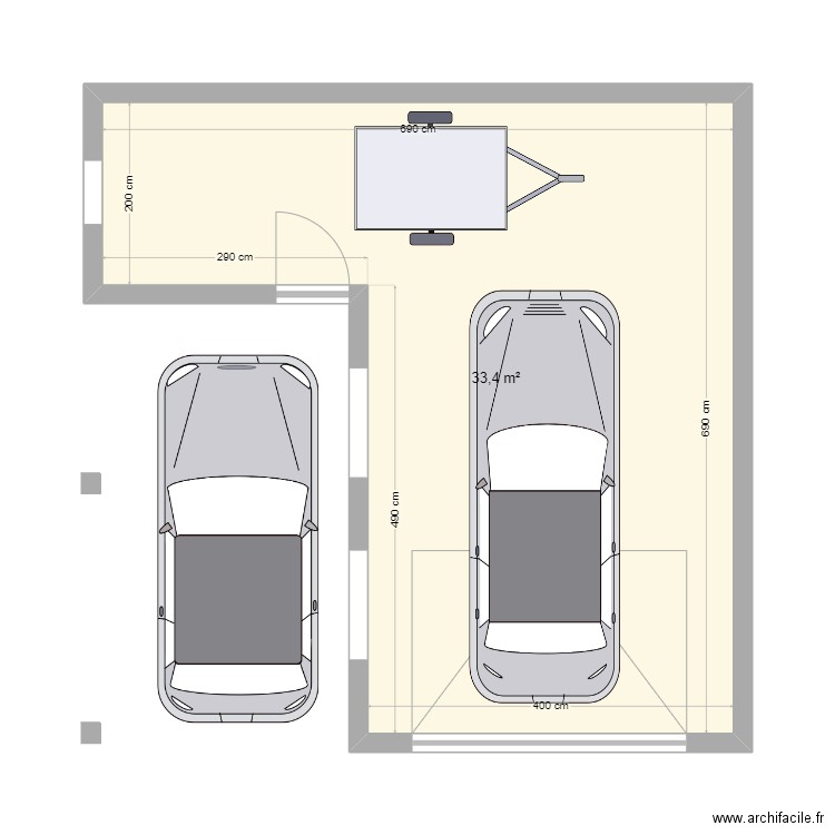Plan 3 garage carport auvent. Plan de 1 pièce et 33 m2