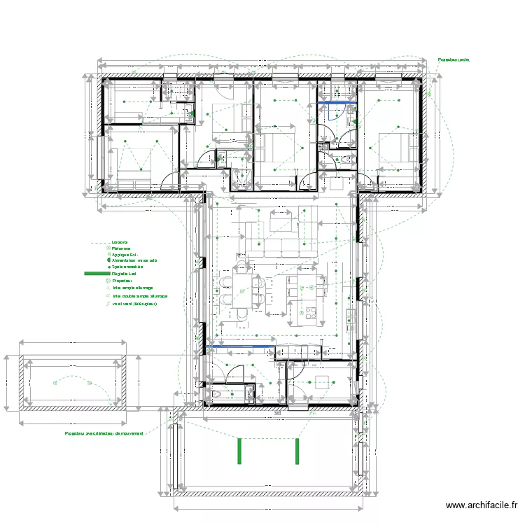 Plan Gary implantation &eacute;clairage. Plan de 